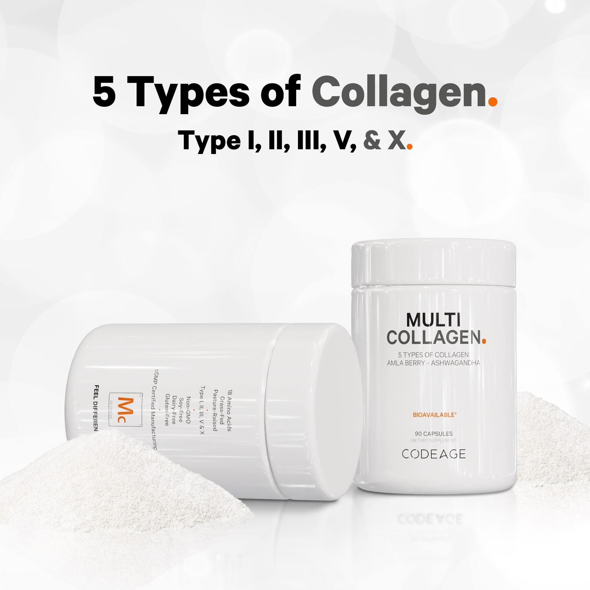 Codeage Multi Collagen Protein Capsules 5 Types, Ashwagandha Withania Somnifera & Organic Amla Berry + SBO Probiotic Blend 50 Billion CFU Bundle, Lactobacillus Plantarum, Bacillus Subtilis, Non-GMO - Image 8